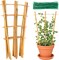 12-Pack 16-Inch Bamboo Plant Trellis – Natural Wood Support Stakes with 50 Ties for Indoor Potted Climbing Plants, Vines & Flowers